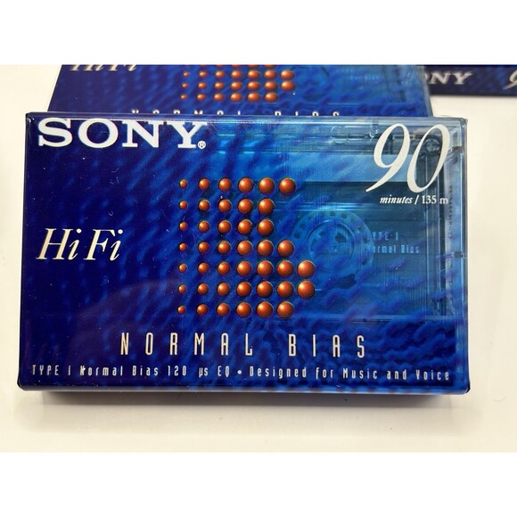 SONY HiFi 90 Minute Blank Normal Bias Cassette Tapes Hi Fi + Maxell Lot of 8 NEW - Picture 2 of 8